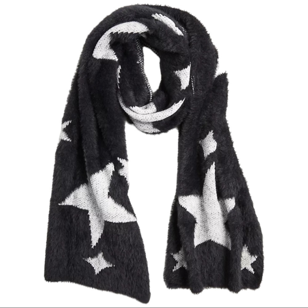 TORRID Oblong Scarf Black Allover Star New with tags.🧣